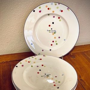 4 Kate Spade by Lenox Confetti accent plates
